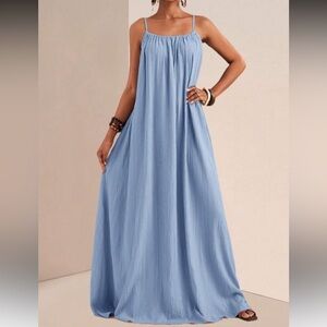 Elegant Blue Maxi Dress